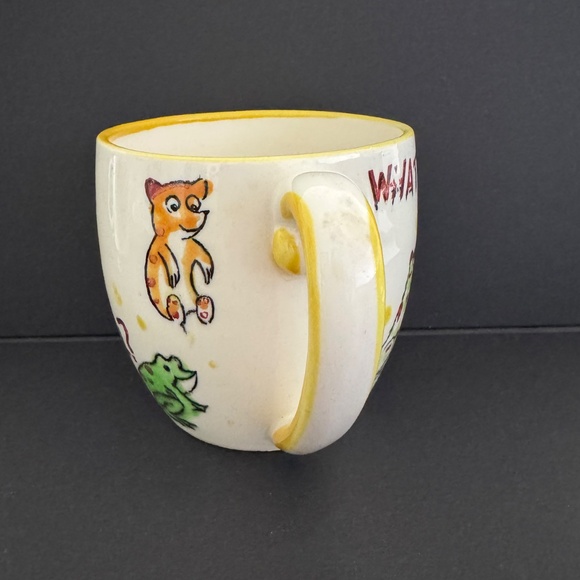 Vintage NASCO Cat Mystery Mug "What's at the bottom of the well?" 1950s RARE - Picture 3 of 7